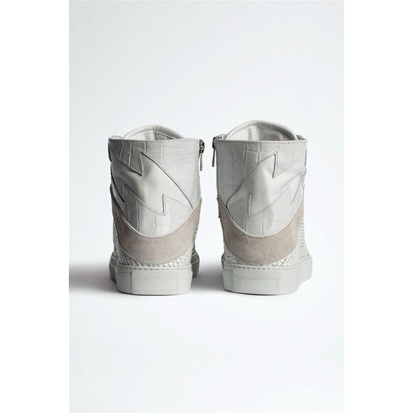 SWSN00030_SILVER_PACKSHOT.jpg?  New Zadig & Voltaire High Flash Keith Sneakers  Size 38
